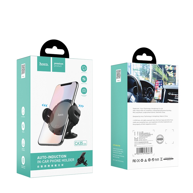 hoco ca35 lite auto induction in car holder package