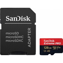 Карта памяти SanDisk Extreme Pro microSDXC Class 10 UHS Class 3 V30 A2 170/90MB/s 128GB + SD adapter SDSQXCY-128G-GN6MA