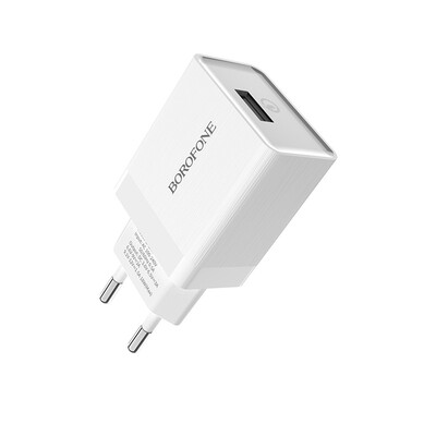 Зарядное устройство Borofone BA17A USB Quick Charge 3.0 18W White