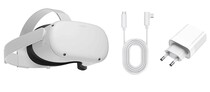 Шлем виртуальной реальности Oculus Quest 2 128GB + кабель Oculus 5м + Зарядное устройство