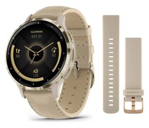 Часы Garmin Venu 3S Soft Gold French Gray Leather 010-02785-55