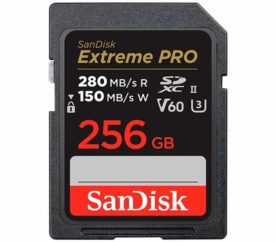 Карта памяти SanDisk Extreme Pro SDXC Class 10 R280/W150MB/s 256GB UHS-II U3 V60 SDSDXEP-256G-GN4IN
