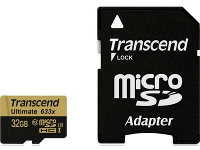 Карта памяти Transcend TS32GUSDU3 microSDHC Class 10 UHS-I U3 Ultimate 633X + адаптер на SD