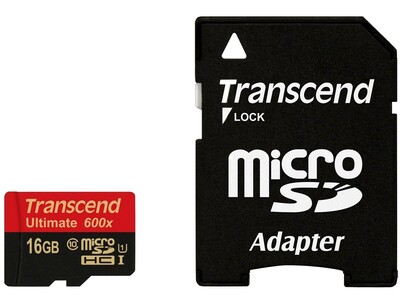 Карта памяти Transcend TS16GUSDHC10U1 microSDHC Class 10 UHS-I 600X + адаптер на SD