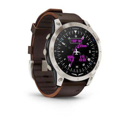 Часы Garmin D2 Mach 1 Titanium Aviator Leather Brown 010-02582-55 фото 4