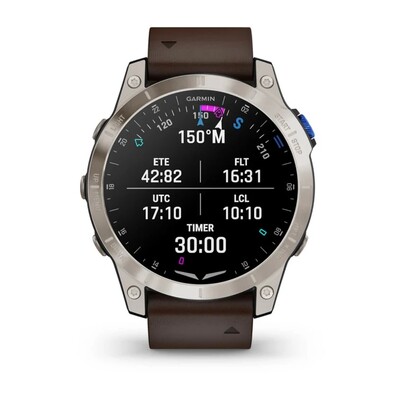 Часы Garmin D2 Mach 1 Titanium Aviator Leather Brown 010-02582-55 фото 5